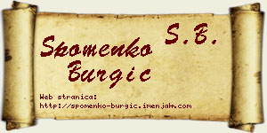 Spomenko Burgić vizit kartica